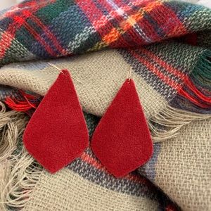Red suede earrings